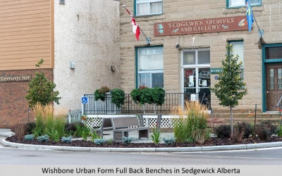 Wishbone Urban Form Full Back Benches in Sedgewick Alberta
